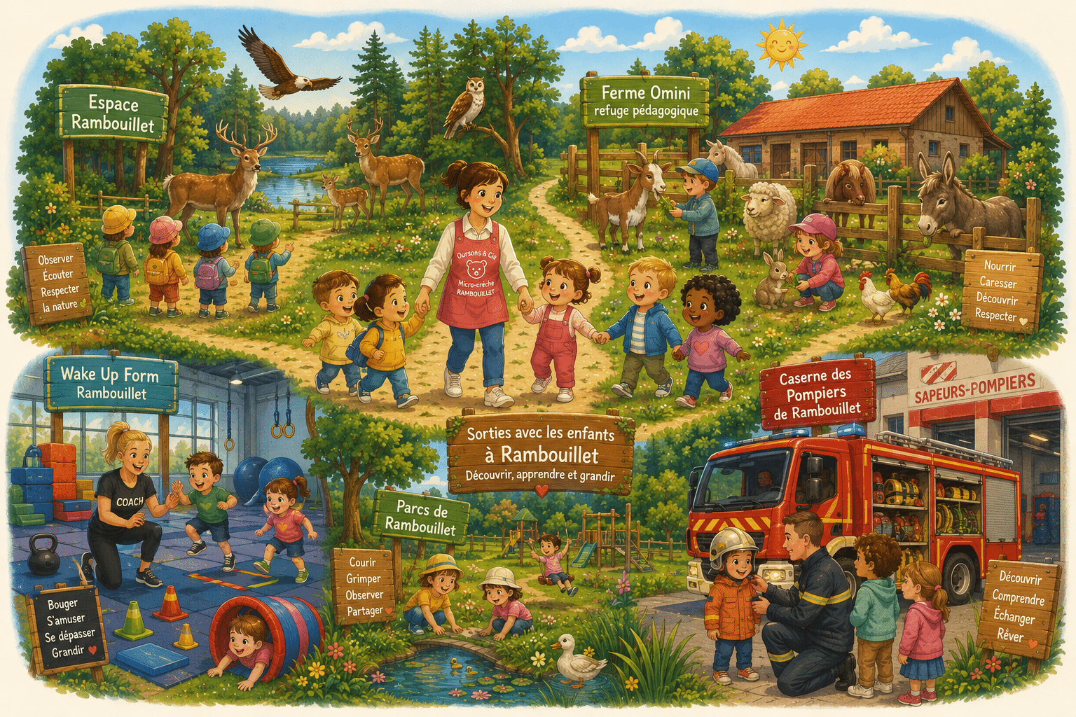 Les sorties avec les enfants à Rambouillet et ses environs, organisées par la crèche Oursons et Cie.